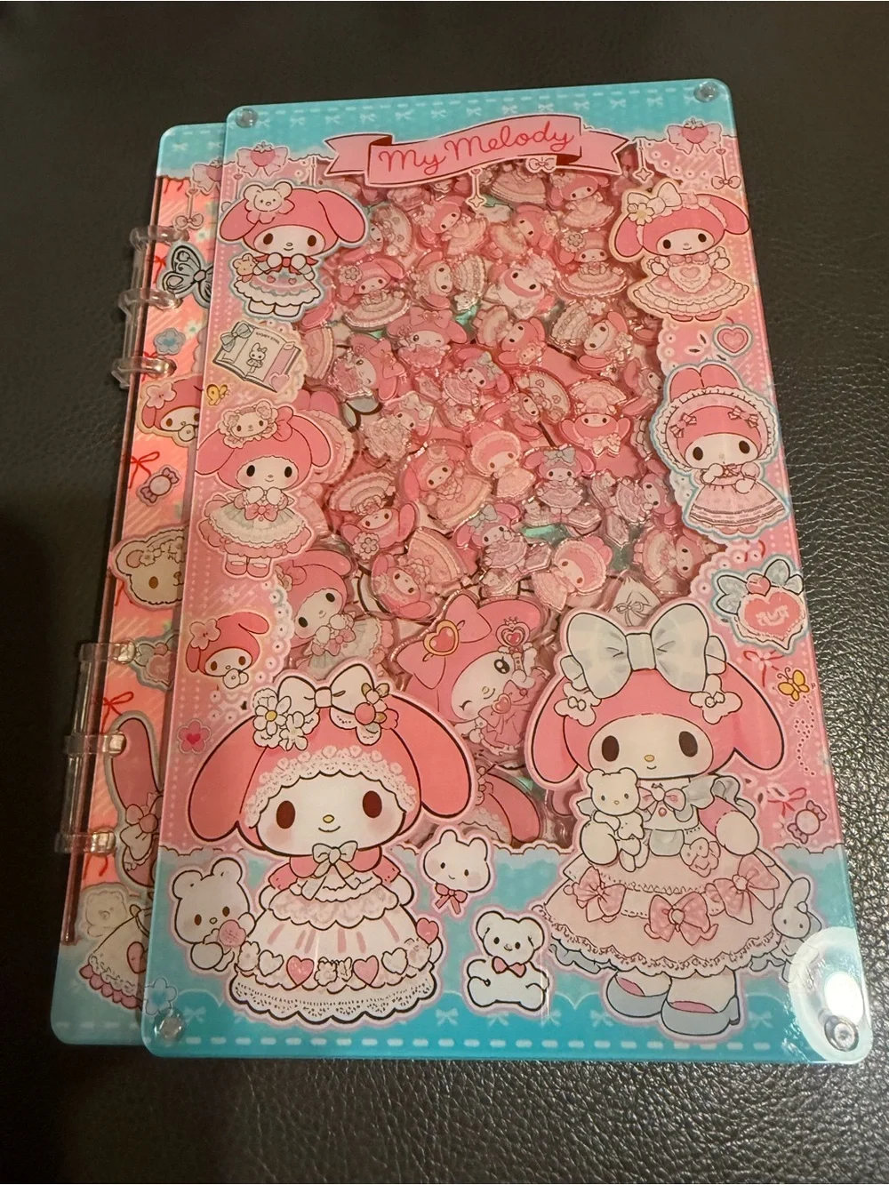 Sanrio My Melody Pink and Aqua Hardcover Ring Notebook